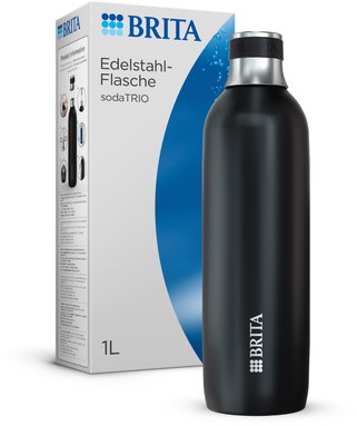Produktabbildung Brita sodaTRIO Edelstahlflasche groß schwarz