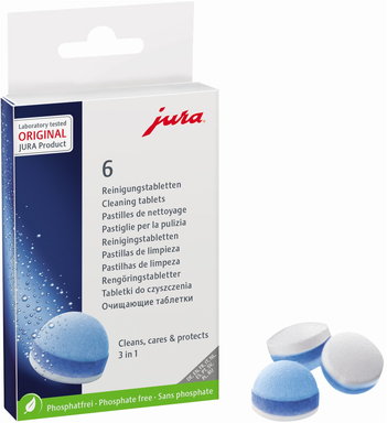 Produktabbildung Jura 24225 - 3-Phasen-Reinigungstabletten Faltschachtel 6 Stk.