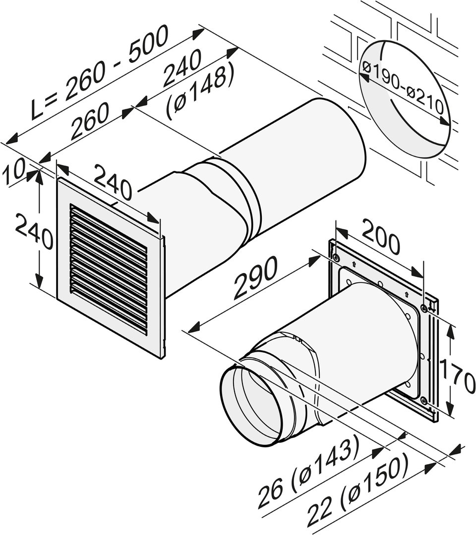 DMK150-1 Mauerkasten