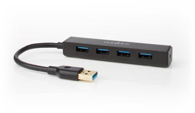 Produktabbildung Nedis UHUBU3410BK USB 3.0 Hub 4-Port schwarz
