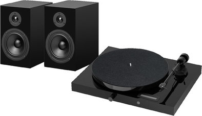 Produktabbildung Pro-Ject Juke Box E1 + Speakerbox 5 hochglanz schwarz