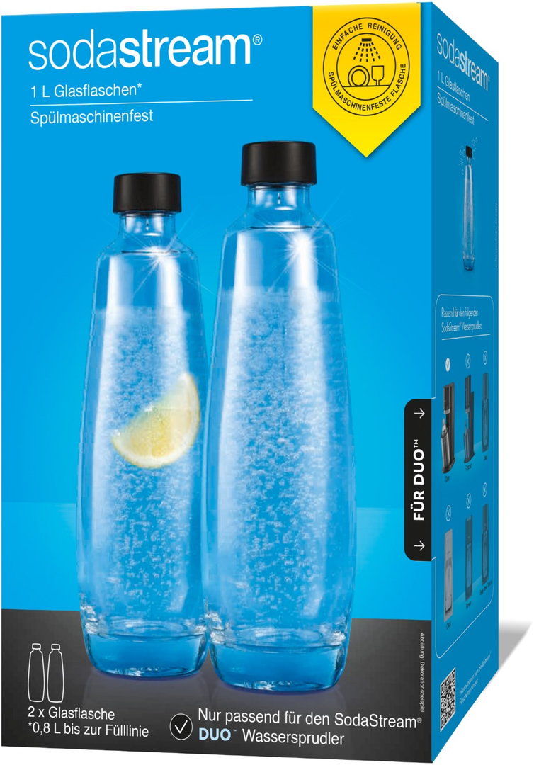 2 Glas-Flaschen 1 L Twinpack f&uuml;r DUO