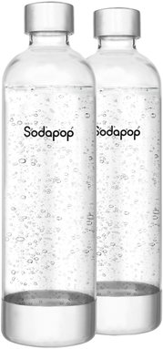 Produktabbildung Sodapop Cooper PET Flaschen (2 Stk a 850ml) mit Edelstahl Deckel
