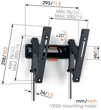 TVM 3215 ClickLoc Tilt (19-43") schwarz