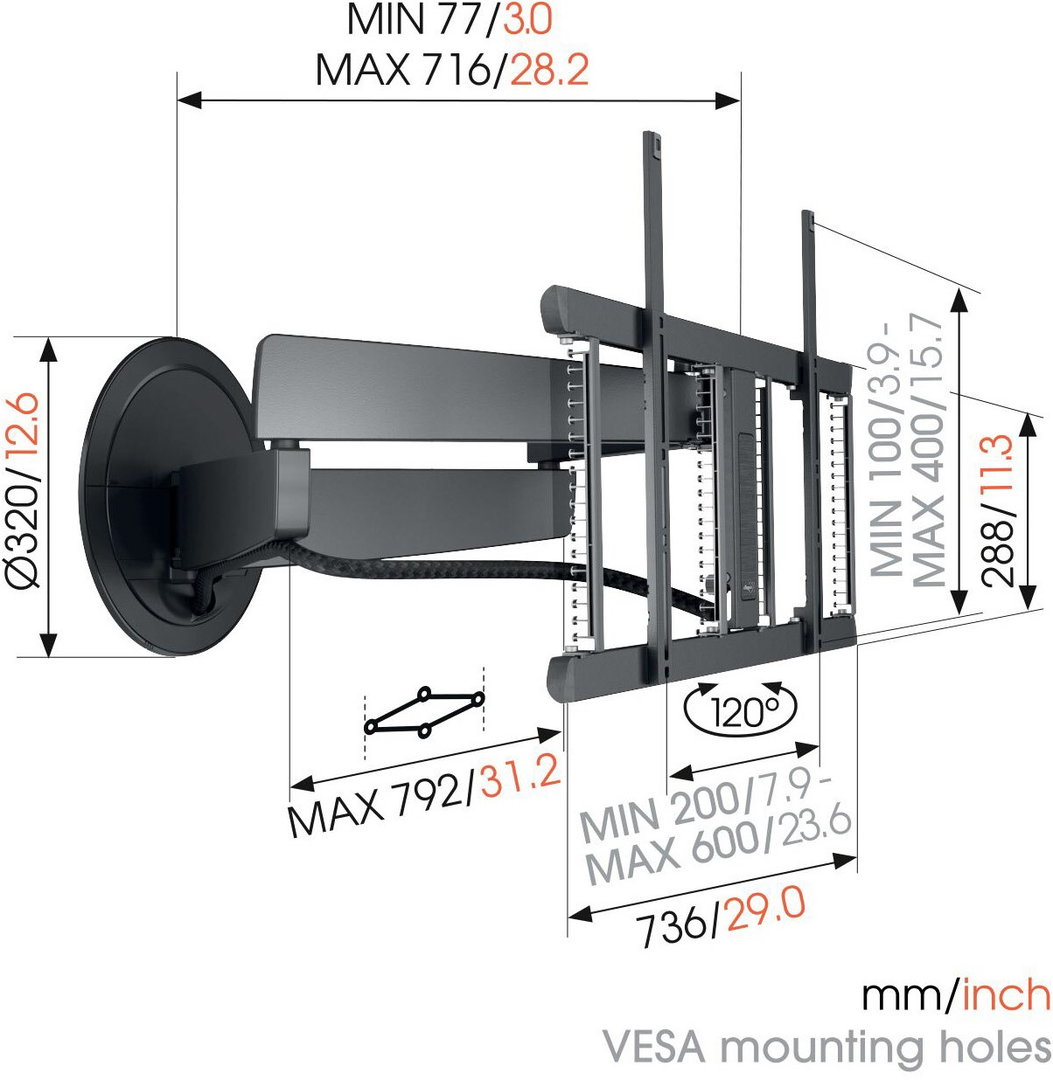 TVM 7675 MotionMount (40-77") schwarz