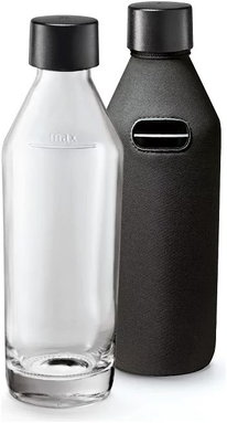 Produktabbildung mySodapop Glaskaraffe (800ml) + Bottle Shirt grau für Joy