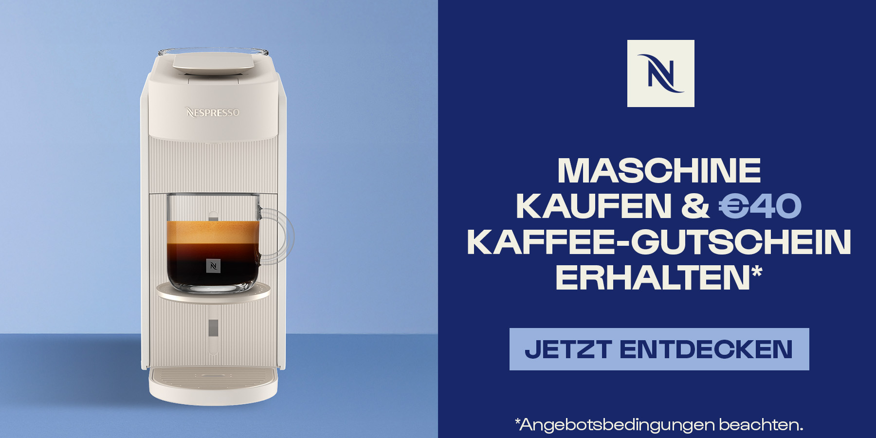 Unglaubliche Kaffeemomente mit Nespresso. Erhalten Sie einen Kaffee - Gutschein im Wert von &euro;40,- 